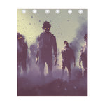 Halloween Zombie Crowd Print Curtain