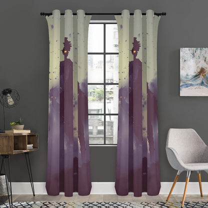 Halloween Zombie Crowd Print Curtain