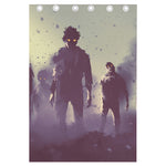 Halloween Zombie Crowd Print Curtain