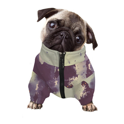 Halloween Zombie Crowd Print Dog Zip Up Jacket