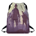 Halloween Zombie Crowd Print Drawstring Backpack