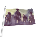 Halloween Zombie Crowd Print Flag
