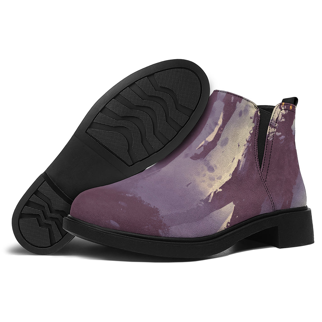Halloween Zombie Crowd Print Flat Ankle Boots