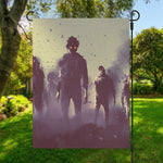 Halloween Zombie Crowd Print Garden Flag