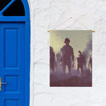 Halloween Zombie Crowd Print Garden Flag
