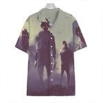 Halloween Zombie Crowd Print Hawaiian Shirt
