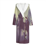 Halloween Zombie Crowd Print Hooded Bathrobe