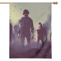 Halloween Zombie Crowd Print House Flag