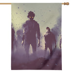 Halloween Zombie Crowd Print House Flag