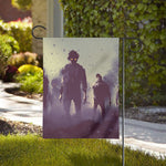 Halloween Zombie Crowd Print House Flag