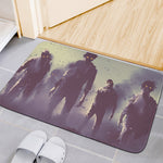 Halloween Zombie Crowd Print Indoor Door Mat