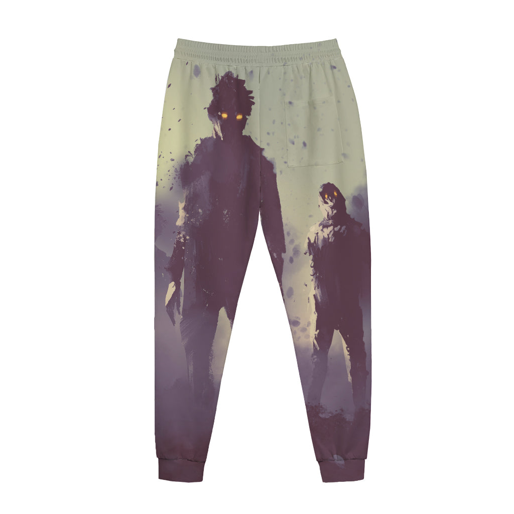 Halloween Zombie Crowd Print Jogger Pants