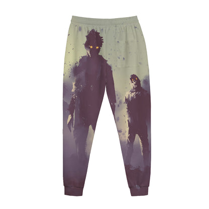 Halloween Zombie Crowd Print Jogger Pants