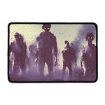 Halloween Zombie Crowd Print Kitchen Mat