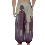 Halloween Zombie Crowd Print Lantern Pants
