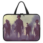Halloween Zombie Crowd Print Laptop Sleeve With Handle