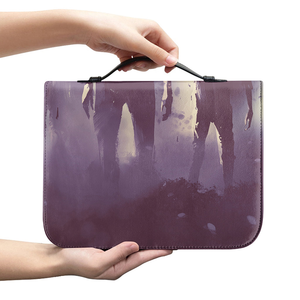 Halloween Zombie Crowd Print Leather Bible Cover