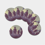 Halloween Zombie Crowd Print Leather Coaster Set