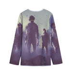 Halloween Zombie Crowd Print Long Sleeve Short Coat