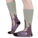 Halloween Zombie Crowd Print Long Socks