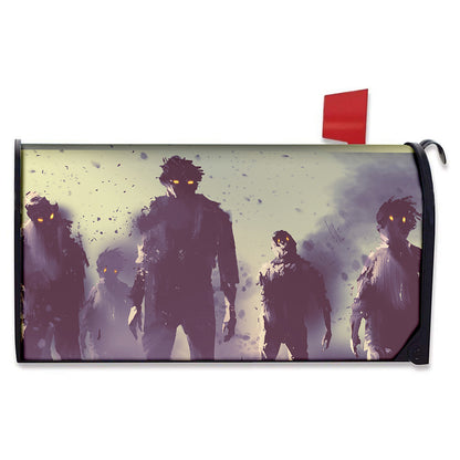 Halloween Zombie Crowd Print Mailbox Cover