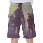 Halloween Zombie Crowd Print Men's Beach Shorts