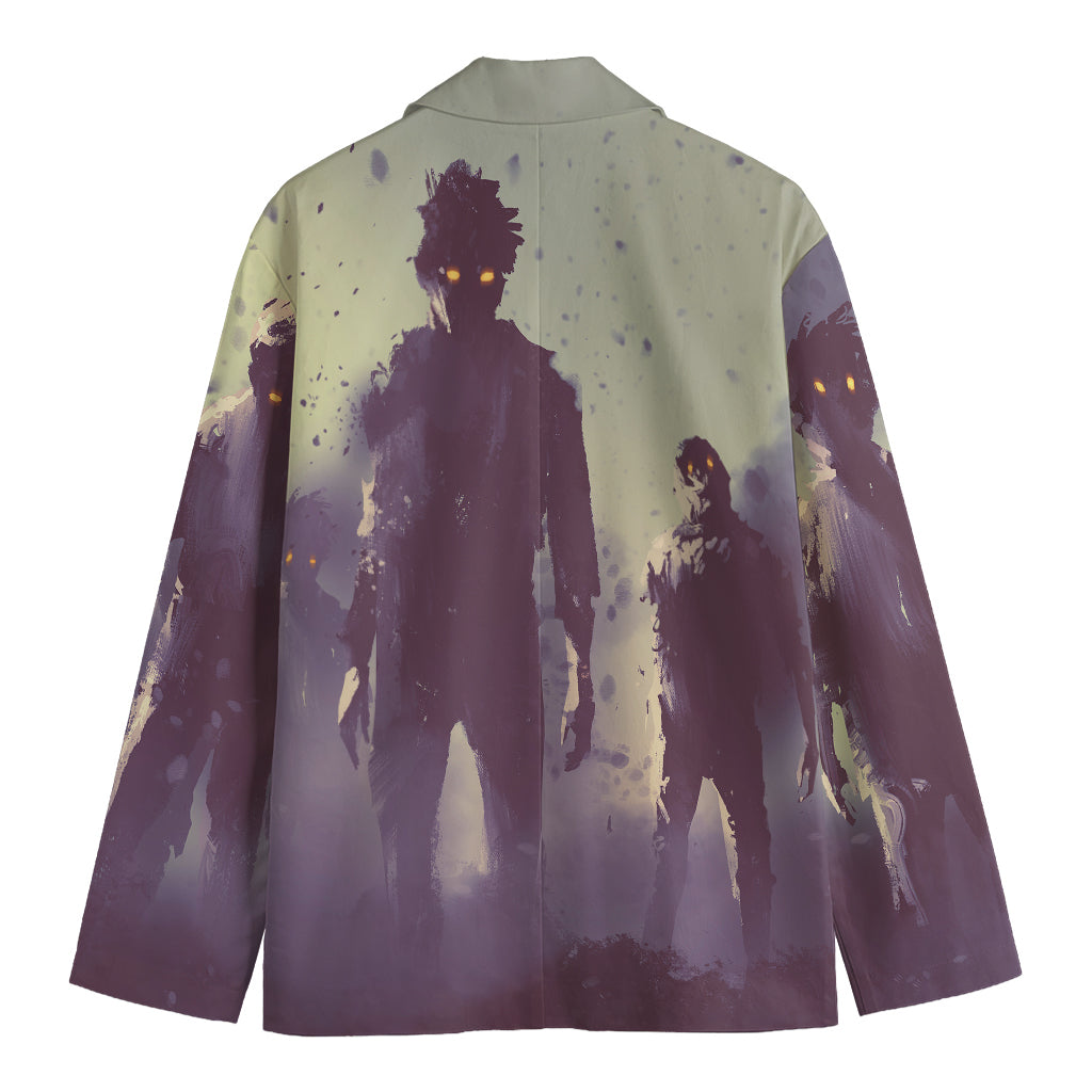 Halloween Zombie Crowd Print Men's Blazer