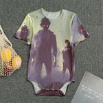 Halloween Zombie Crowd Print Men's Bodysuit