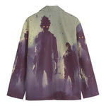Halloween Zombie Crowd Print Men's Cotton Blazer
