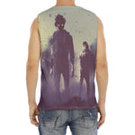 Halloween Zombie Crowd Print Men's Fitness Tank Top