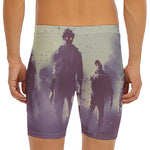 Halloween Zombie Crowd Print Men's Long Boxer Briefs