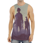 Halloween Zombie Crowd Print Men's Muscle Tank Top