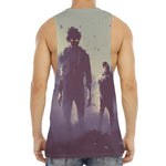 Halloween Zombie Crowd Print Men's Muscle Tank Top