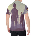 Halloween Zombie Crowd Print Men's Shirt