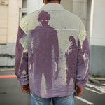 Halloween Zombie Crowd Print Men's Shirt Jacket