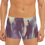 Halloween Zombie Crowd Print Men's Short Boxer Briefs
