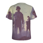 Halloween Zombie Crowd Print Men's Sports T-Shirt