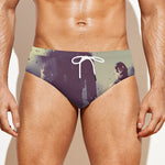 Halloween Zombie Crowd Print Men's Swim Briefs