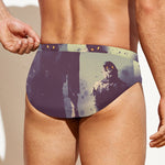 Halloween Zombie Crowd Print Men's Swim Briefs