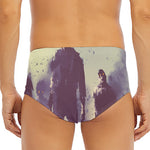 Halloween Zombie Crowd Print Men's Triangle Swim Briefs