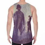 Halloween Zombie Crowd Print Men's Velvet Tank Top
