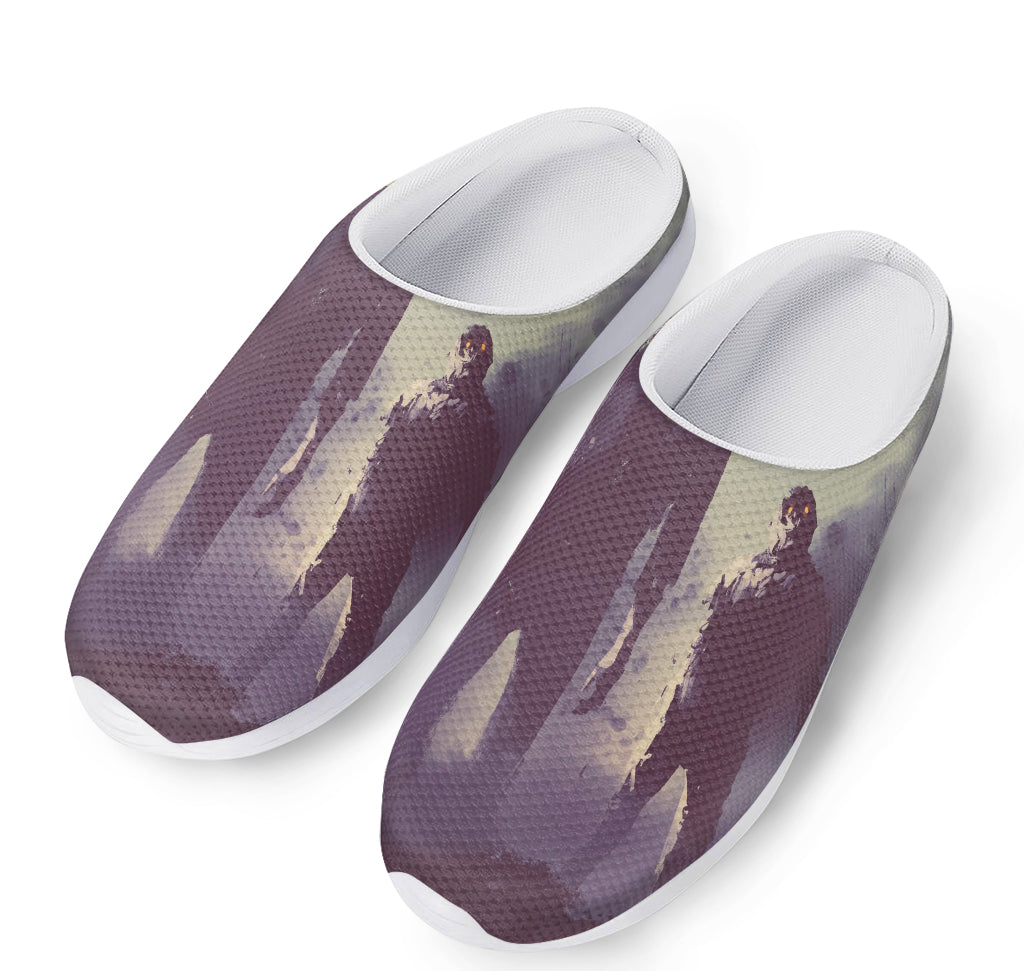 Halloween Zombie Crowd Print Mesh Casual Shoes