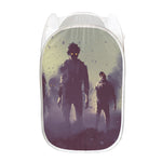 Halloween Zombie Crowd Print Mesh Laundry Hamper
