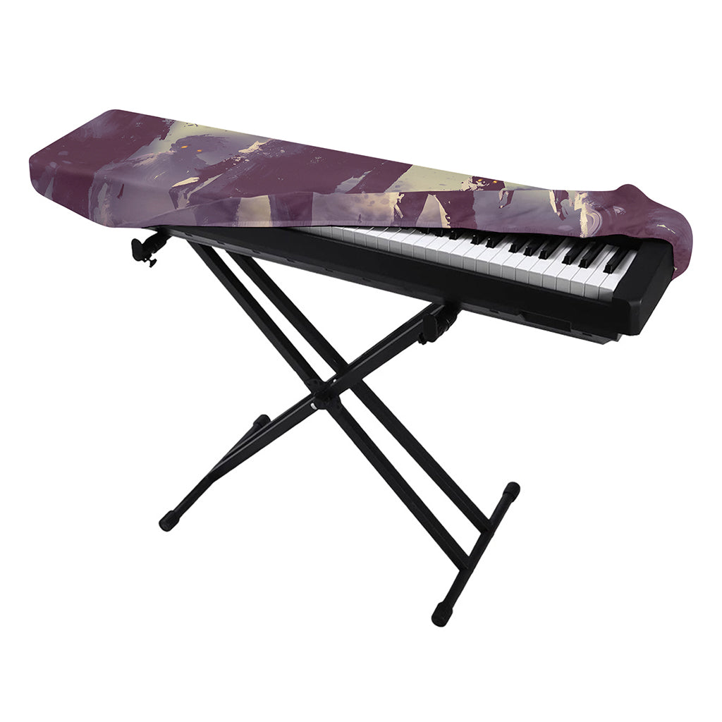 Halloween Zombie Crowd Print Piano Keyboard Cover