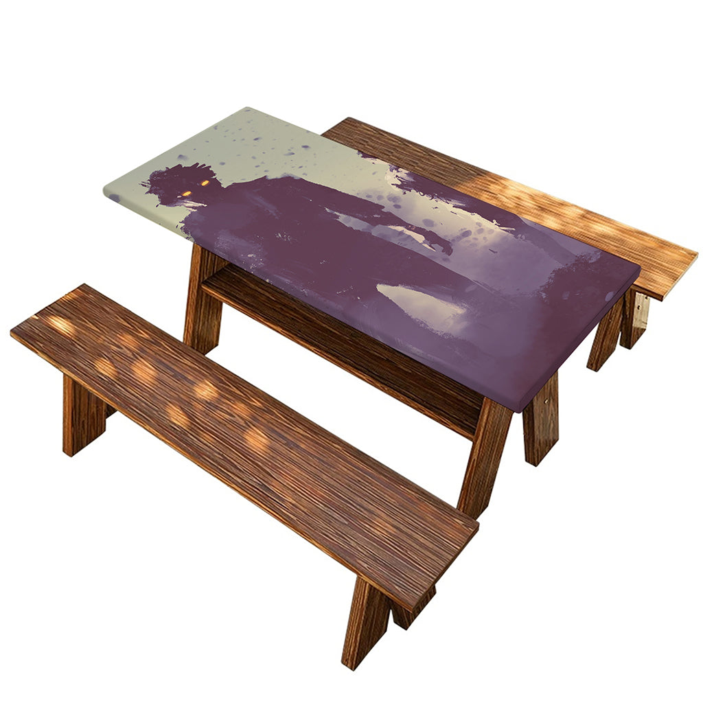Halloween Zombie Crowd Print Picnic Table Cover