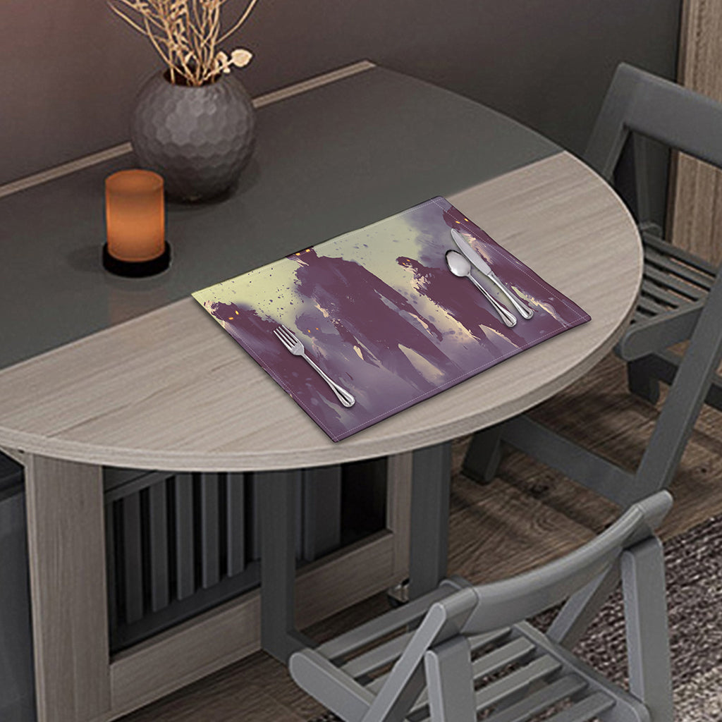Halloween Zombie Crowd Print Placemat