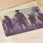 Halloween Zombie Crowd Print Polyester Doormat