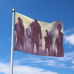 Halloween Zombie Crowd Print Polyester Flag