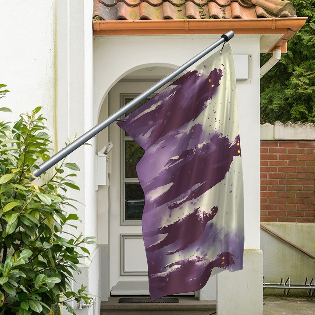 Halloween Zombie Crowd Print Polyester Flag