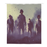 Halloween Zombie Crowd Print Polyester Shower Curtain